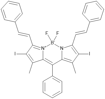 2,6-Diiodo-1,7-dimethyl-3,5-diphenylethenyl-8-phenyl-4,4-difluoroboradiazasindacene
